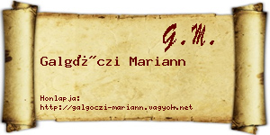 Galgóczi Mariann névjegykártya