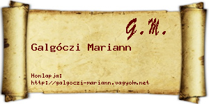 Galgóczi Mariann névjegykártya
